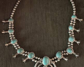 Vintage Native American Squash Blossom Necklace