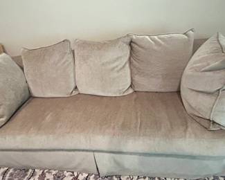 Two Corduroy-Style Fabric Couches in excellent condition