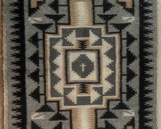 Vintage Two Grey Hills Navajo Rug