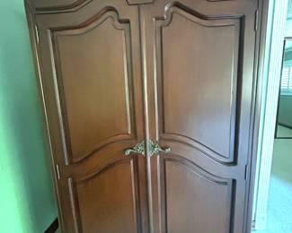 Vintage Custom-Made Solid Wood Armoire/Wardrobe in an Ornate French Provincial tradition