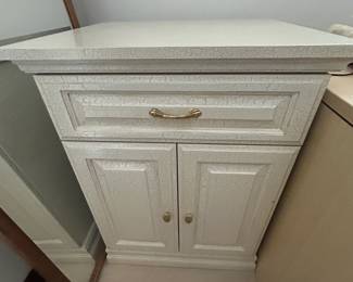 Crackle surface cabinet in excellent condition and matching large cabinet
