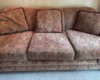 Brocade Paisley Tapestry Fabric Couch in excellent condition