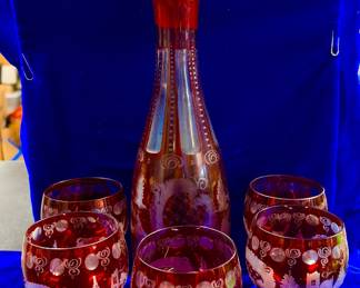 Pigeon blood Bohemian glass