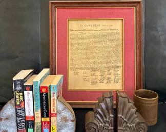 OR192Declaration Of Independence plus Books Bookends