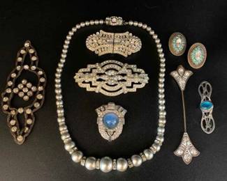 OR129Vintage Silver Tone Jewelry