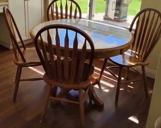 OR136Round Tile Top Dining Table and Chairs