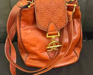 OR170Vintage Texier French Leather Handbag