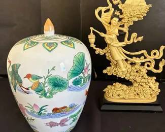 OR185Chinese Ginger Jar Vita Fairy Of The Moon Statue
