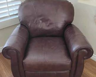 OR141Brown Leather Recliner