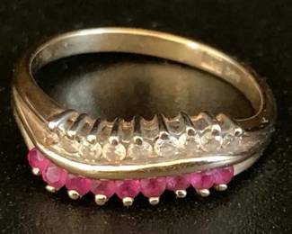 OR195V14 K Diamond Ruby Ring