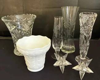 OR146Vintage Milk Glass Cut Glass