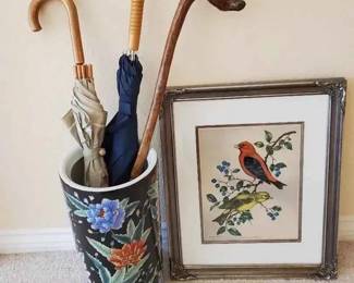 OR179Scarlet Tanager And Blueberries Print And More