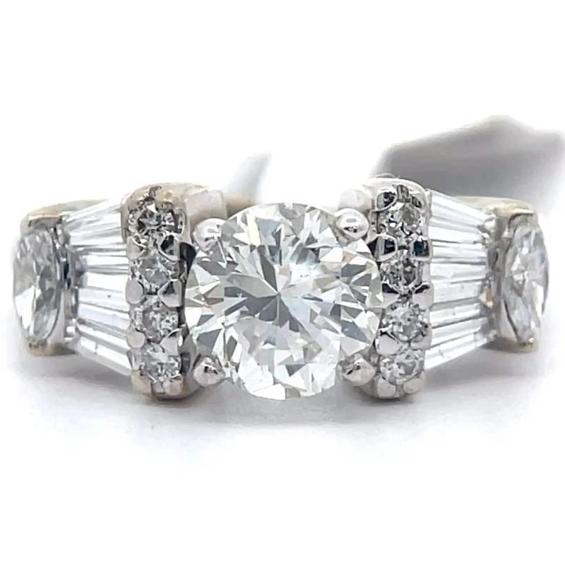 1.76 Carat Natural Diamond Ring in 18K White Gold