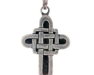 Rustic Celtic Cross Enamel Pendant
