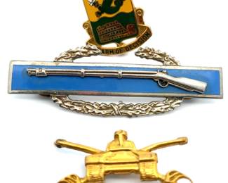 Set of 3 Colrorful Vintage Military Pins & Insignia Lot