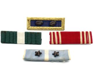 Lot of 4 Korean War Military Ribbon Bar Pins - Vintage Military Insignia Pins