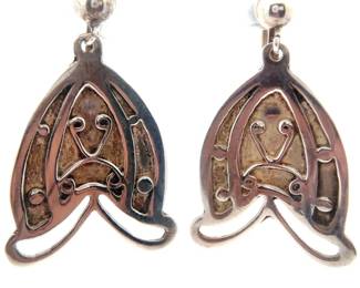 Vintage Ornate Clip-On Dangle Earrings