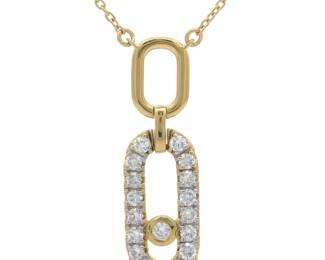 NEW! Chic 0.50 Carat Diamond Paperclip Pendant Necklace