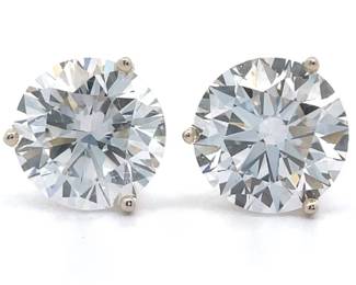 8 Carat Diamond Round Solitaire Martini Stud Earrings