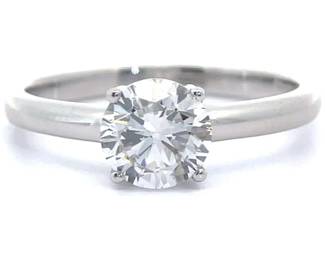 1 Carat Diamond Round Brilliant Solitaire Ring