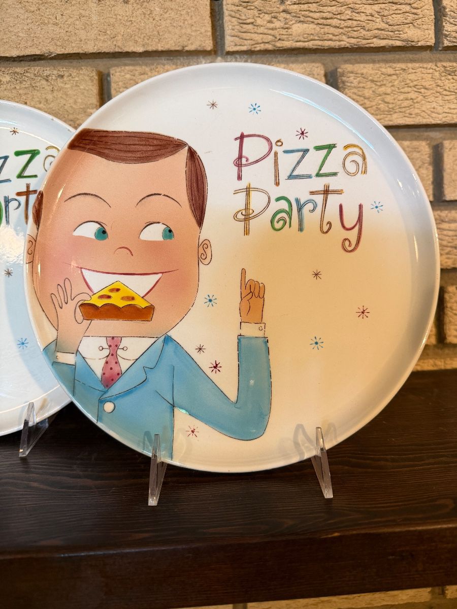 Vintage Napco Pizza Party Plates by Herman Neuhaus