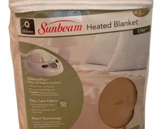 35 - Sunbeam Heated Blanket - queen size (Description): Used as is electric/electronic/mechanical item. No guarantee all components, untested