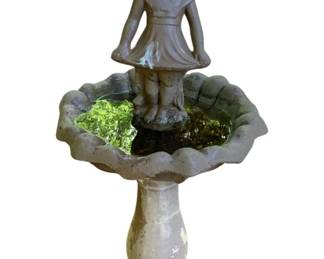 30 - Concrete Birdbath w/ Figure - 48 x 22