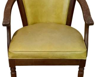 362 - Vintage Barrel Style Side Chair (Description): small tear in vinyl - 27 x 28 x 30