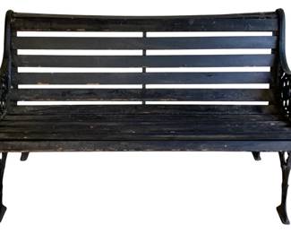 7 - Wood / Metal Bench - 48 x 21 x 28