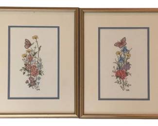 127 - 2 Framed Needlepoints - 16 x 12
