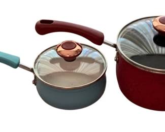 147 - 2 Lidded Farberware Saucepans