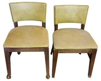 356 - 2 Vintage Chairs - casters on only one chair