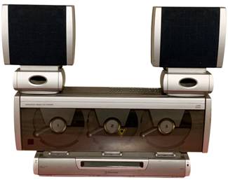 326 - Emerson CD Player w/ speakers (Description): 18.5 x 9 x 5 Used as is electric/electronic/mechanical item. No guarantee all components, untested