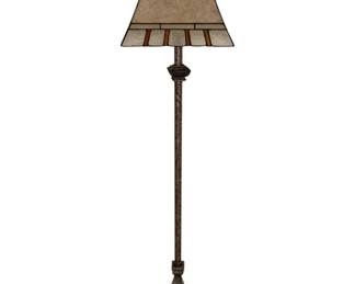 121 - Floor Lamp w/ glass shade - 56" tall (Description): Used as is electric/electronic/mechanical item. No guarantee all components, untested