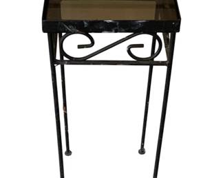 19 - Glass / Metal Plant Stand - 20 x 8 x 8