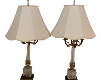 136 - 2 Lamps - 38" tall (Description): Used as is electric/electronic/mechanical item. No guarantee all components, untested