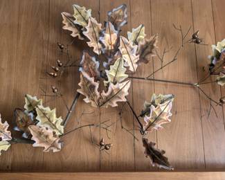 MCM signed Curtis Jere Oak Leaf Acorn Wall Sculpture 