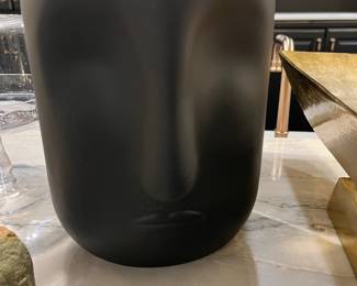 matte black face vase