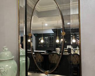 John Richard Fine Furniture silver and gold buffet / side board – 3 drawer + 3 cabinet + internal drawer – 62w x 37.5h x 26d