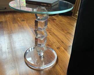 On the Rocks side table - glass top on acrylic base