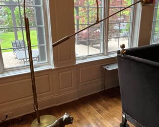 Restoration Hardware brass boom floor lamps. 72”h to top of arch - 2 available