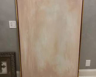 Z Gallerie canvas with gold edge frame peach abstract – 41.5 x 61.5 