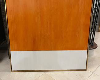 Orange textured Canvas – Scott Shupetrine Stores – 41 sq with brass metal frame