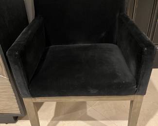 Restoration Hardware black velvet chair wood legs – 23.5w x 32h