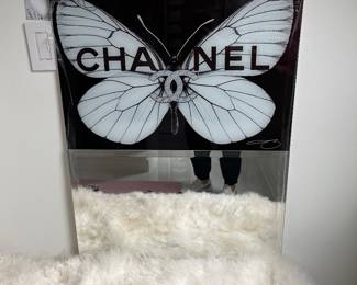 Chanel butterfly mirror. 23.5”w x 47”h