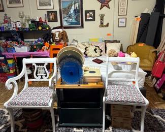 Queen Size Bed Set , Decorative Chairs and Side Table