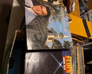 Elvis (w/o)Record & Elvis Moody Blue w Blue record 