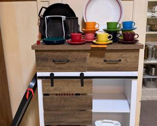 Farmhouse style cabinet with sliding Door