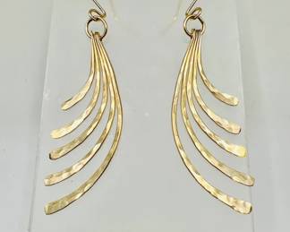 2” Pretty Gold Tone Earrings