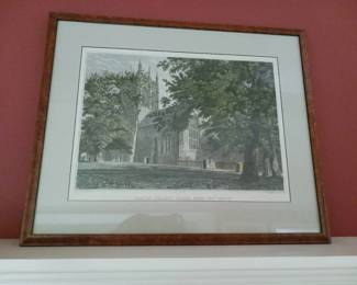 Merton College Chapel From The Grove Print With Custom Frame